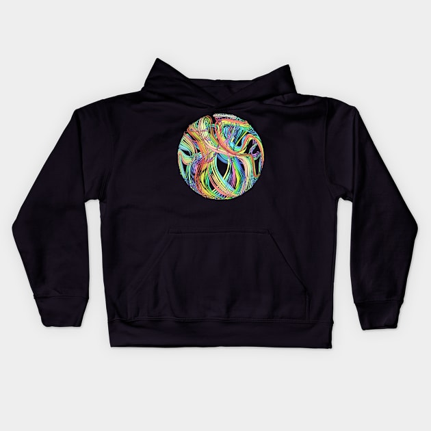 Rainbow mandala Kids Hoodie by M[ ]